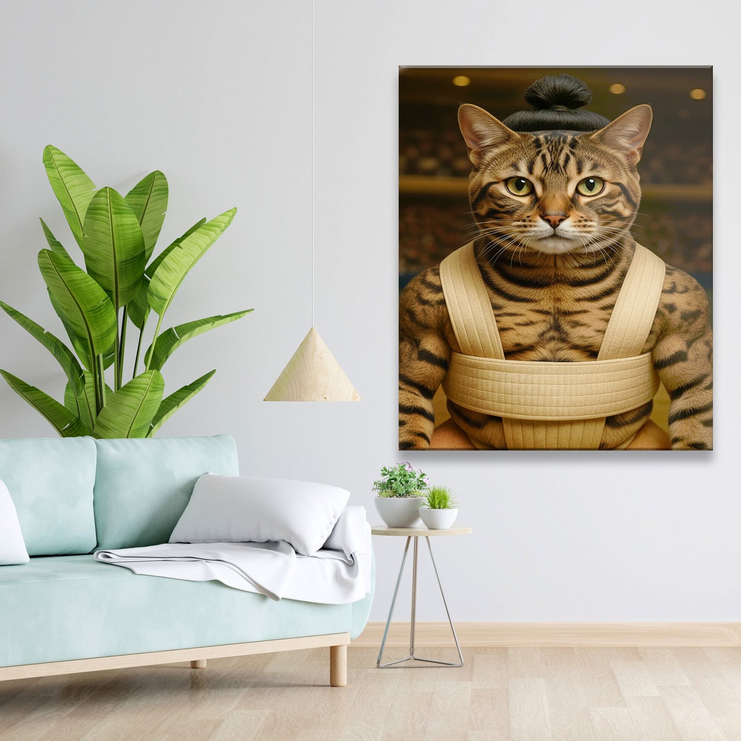 Custom Photo Sumo Cat Canvas Gift For Cat Lovers