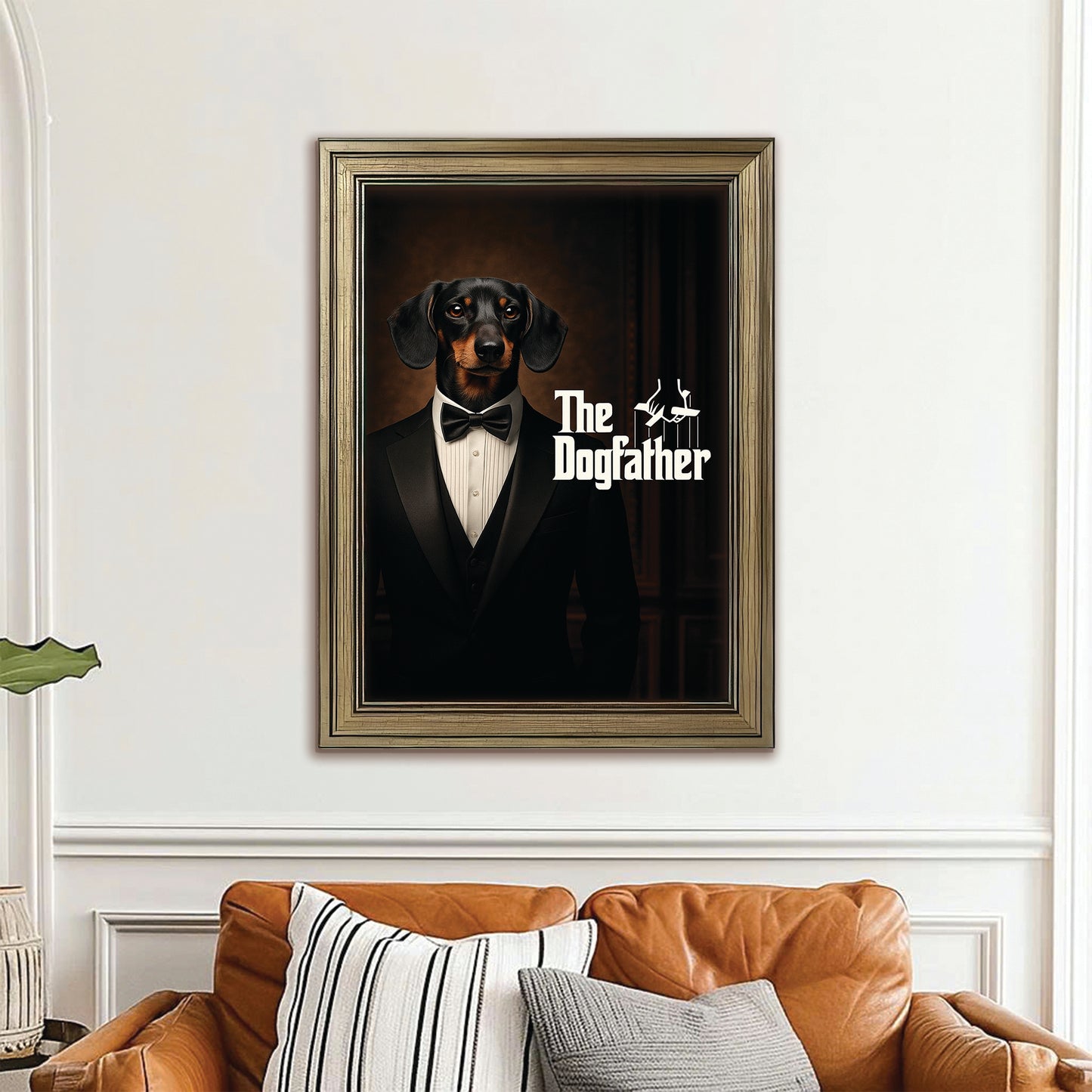 Custom Photo Dog Father Canvas Framed Wall Art Framed Wall Art _ Gift For Dog Lovers