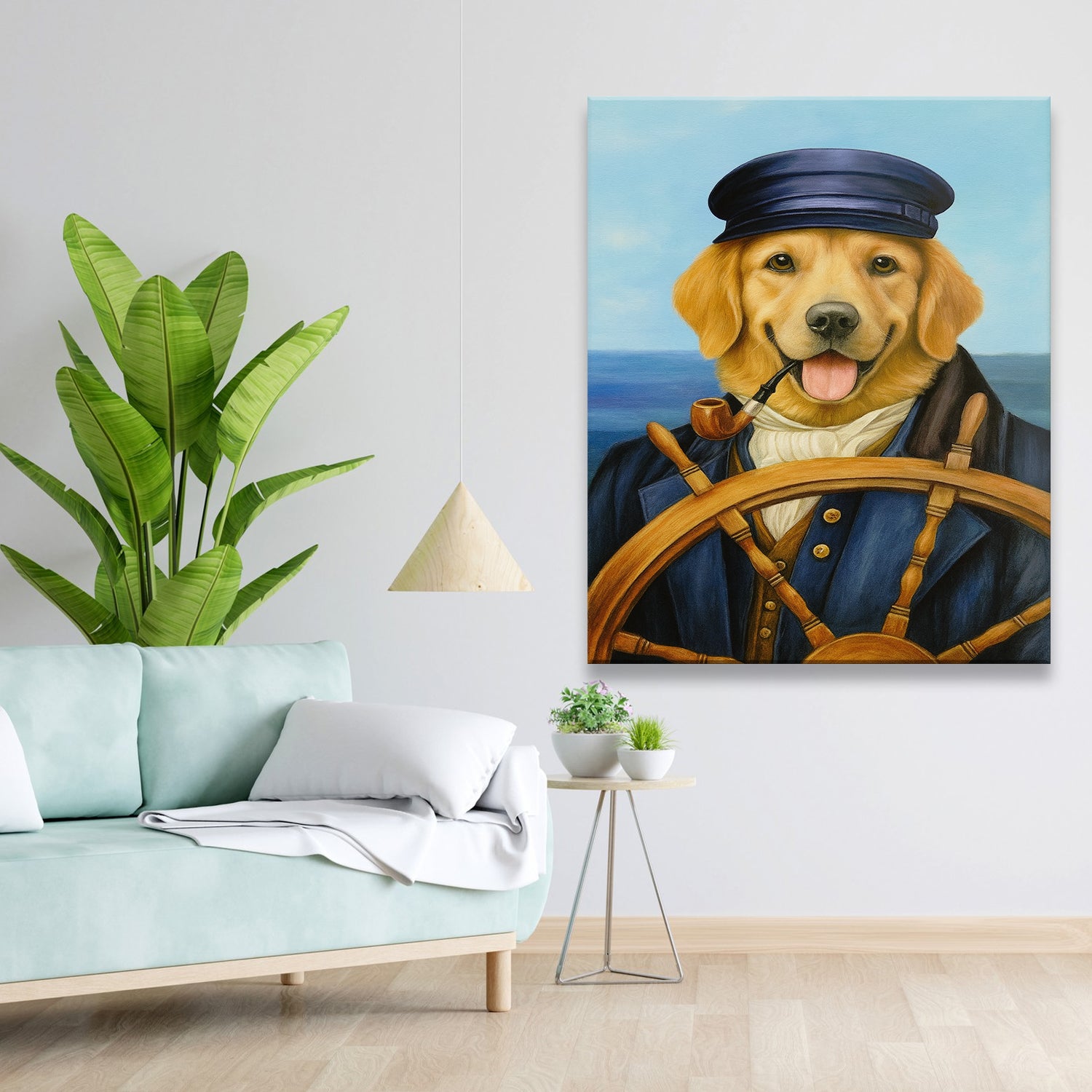 Custom Photo Sailor Dog Canvas Gift For Dog Lovers