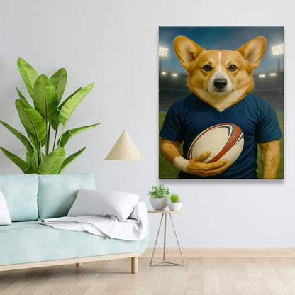 Custom Dog Rugby Sport Dog Canvas Gift For Dog Lovers