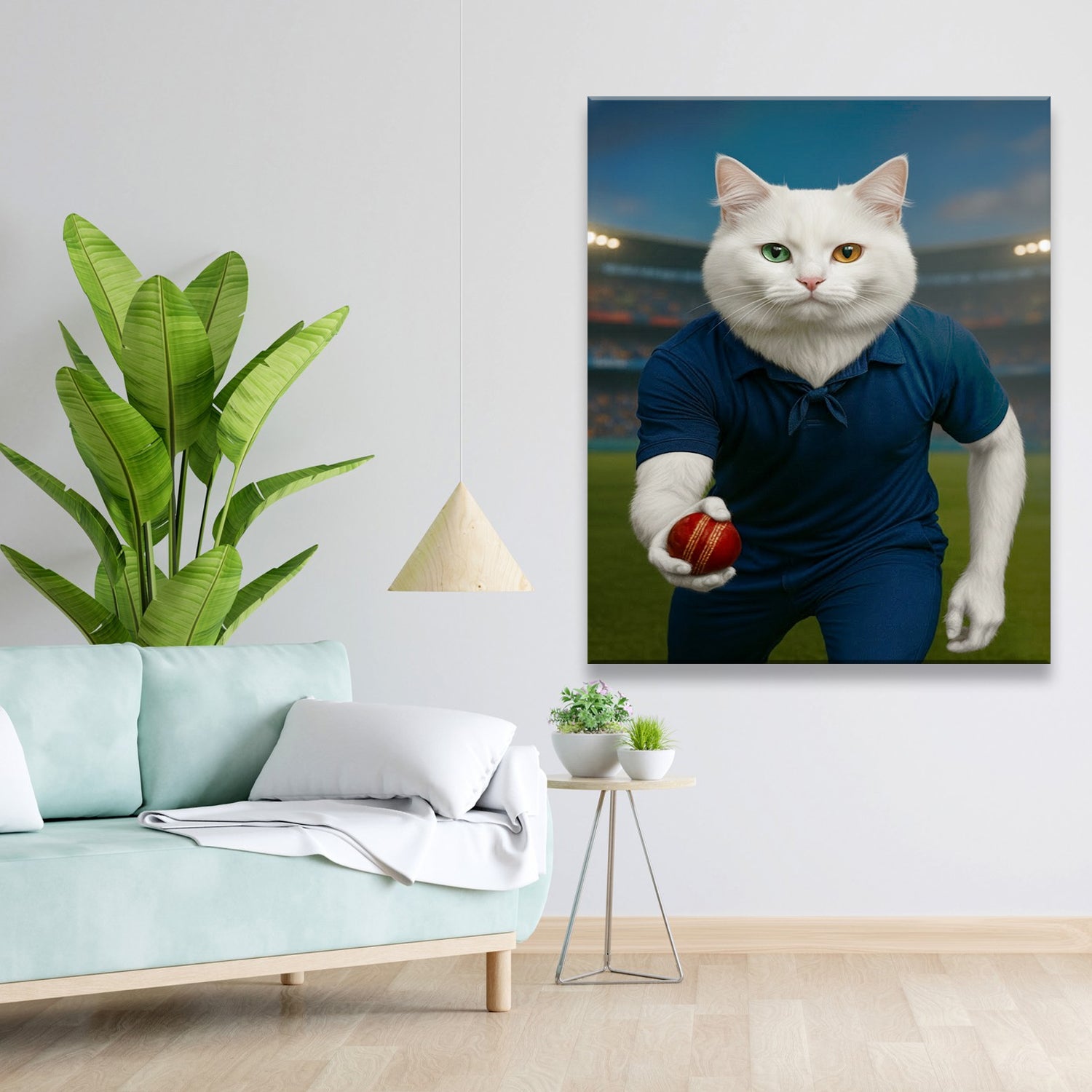 Custom Photo Bowler Cat Canvas Gift For Cat Lovers