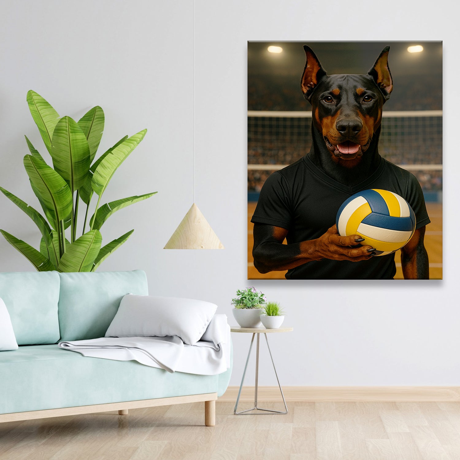 Custom Photo Volleyball Player Dog Canvas Gift For Dog Lovers