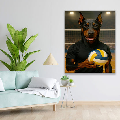 Custom Photo Volleyball Player Dog Canvas Gift For Dog Lovers