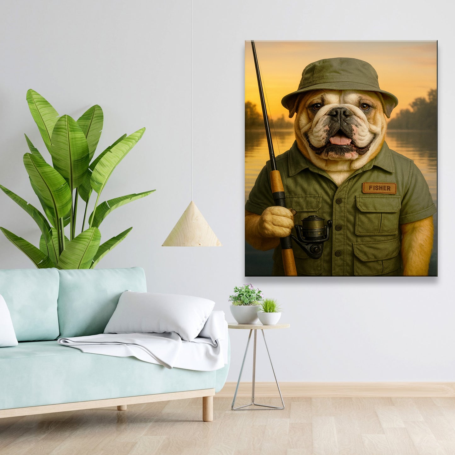 Custom Photo Fisher Dog Canvas Gift For Dog Lovers