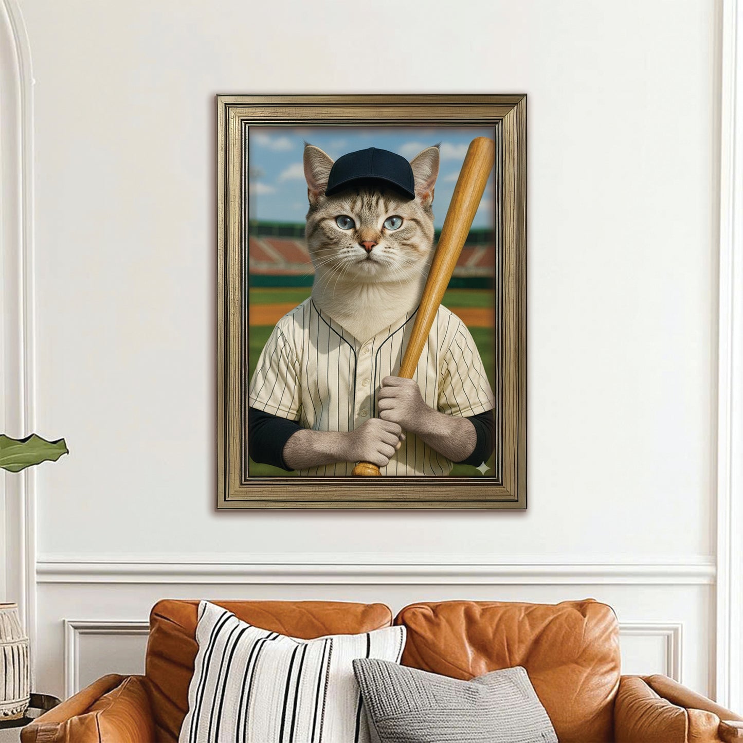 Custom Photo Baseball Player Cat Gift For Cat Lovers