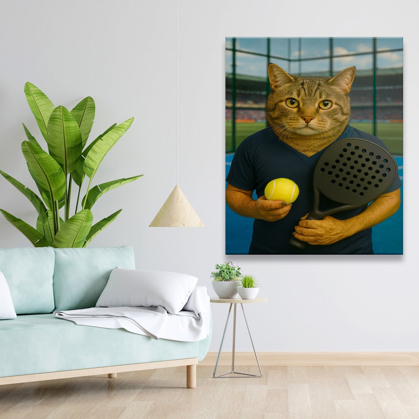Custom Photo Paddle Player Cat Canvas Gift For Cat Lovers