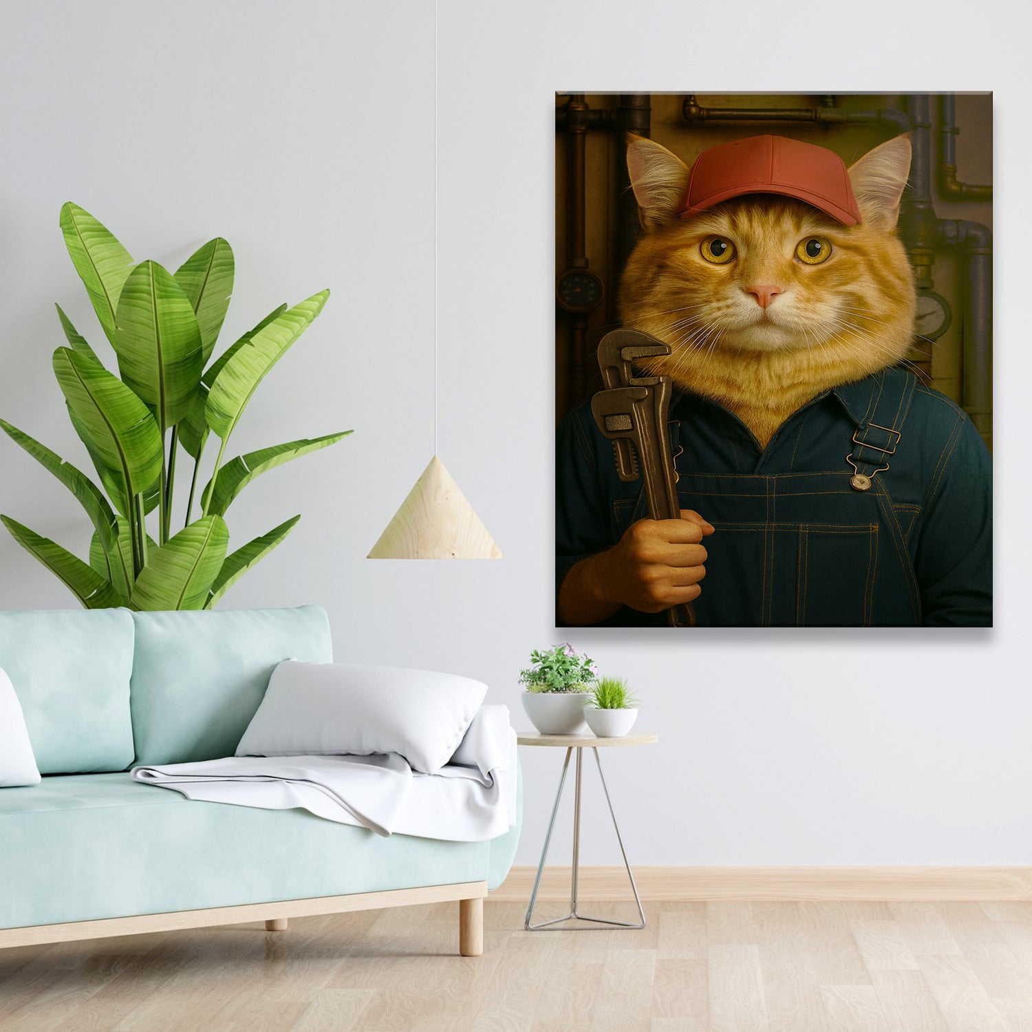 Custom Photo Plumber Cat Canvas Gift For Cat Lovers