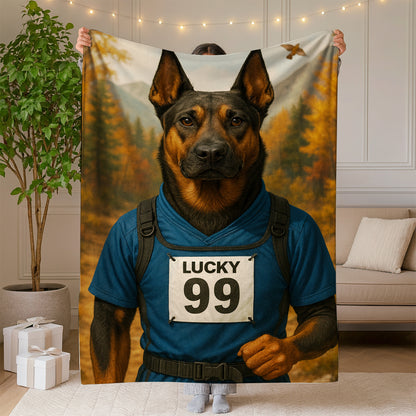 Custom Photo Trail Runner Dog BlanketGift For Dog Lover
