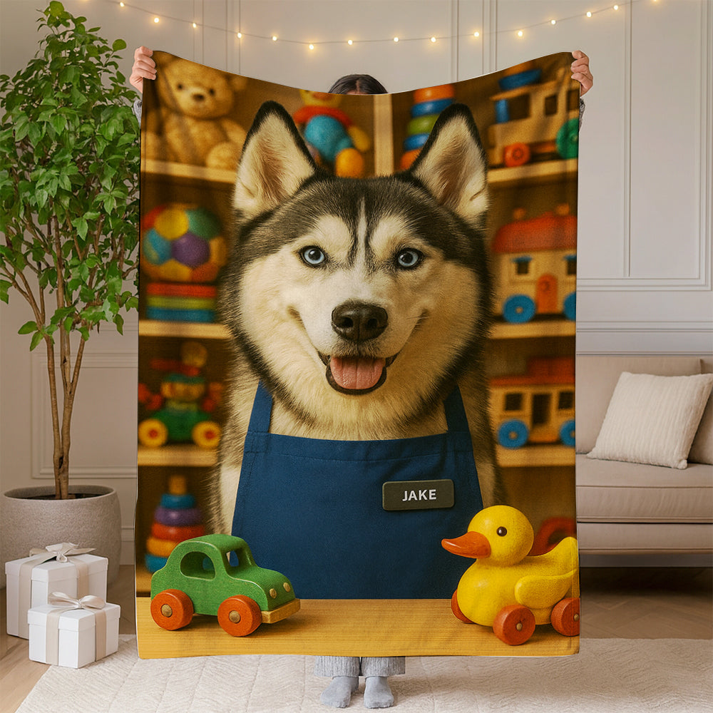Custom Photo Toy Store Dog BlanketGift For Dog Lovers