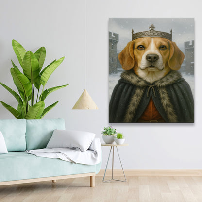 Custom Photo Winter King Royal Dog Canvas Gift For Dog Lovers