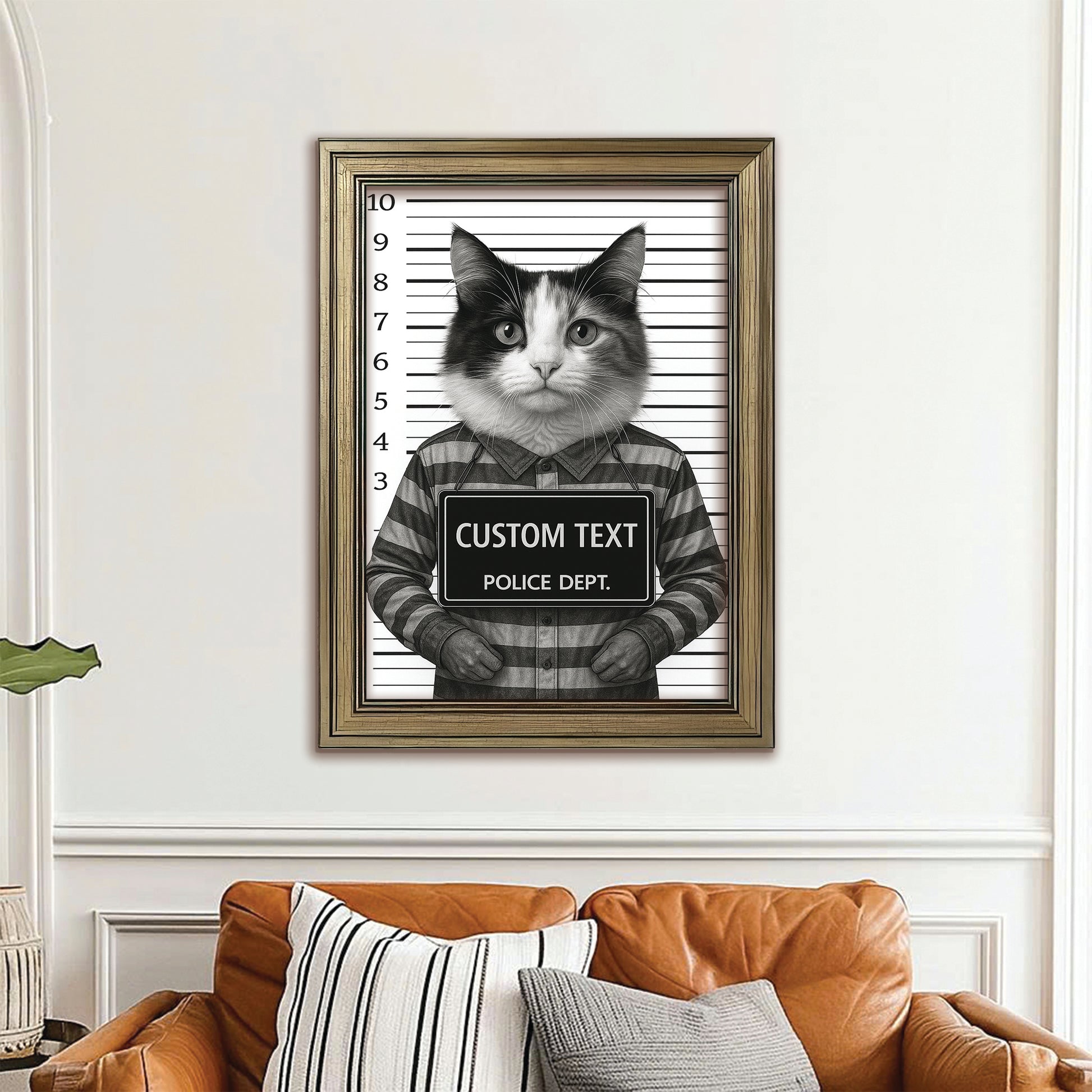 Custom Photo Cat Wanted By Pawlice Canvas Framed Wall Art _ Gifts For Cat Lovers
