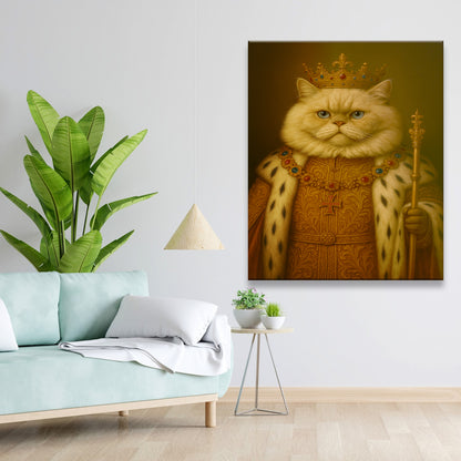 Custom Photo Cat King Royal Canvas _ Gift For Cat Lovers