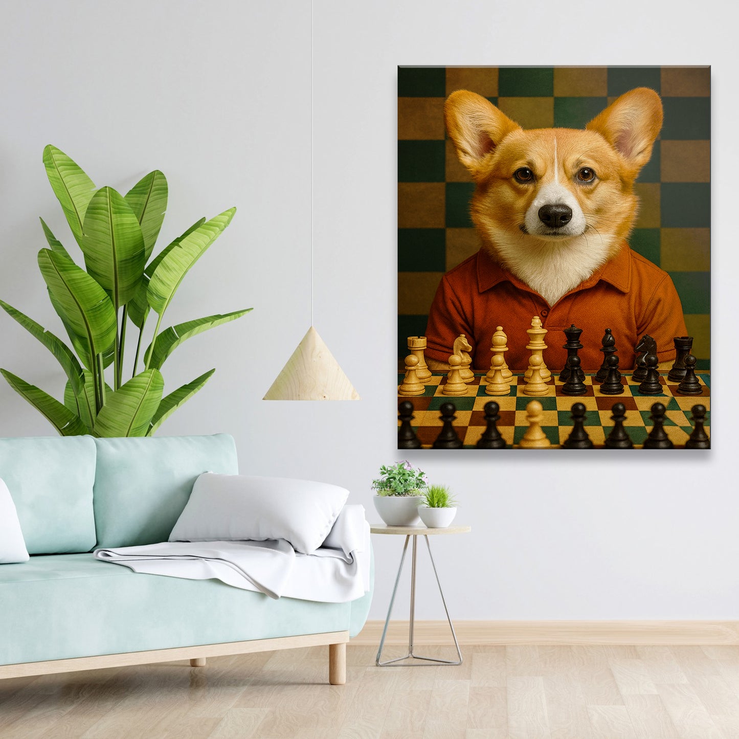 Custom Photo Chess Dog Canvas Gift For Dog Lovers