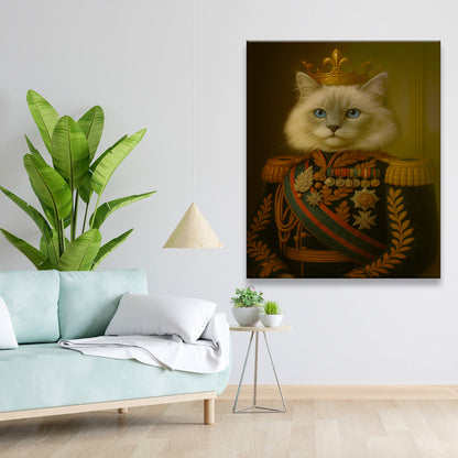 Custom Photo Cat King Crown Royal Canvas _ Gift For Cat Lovers