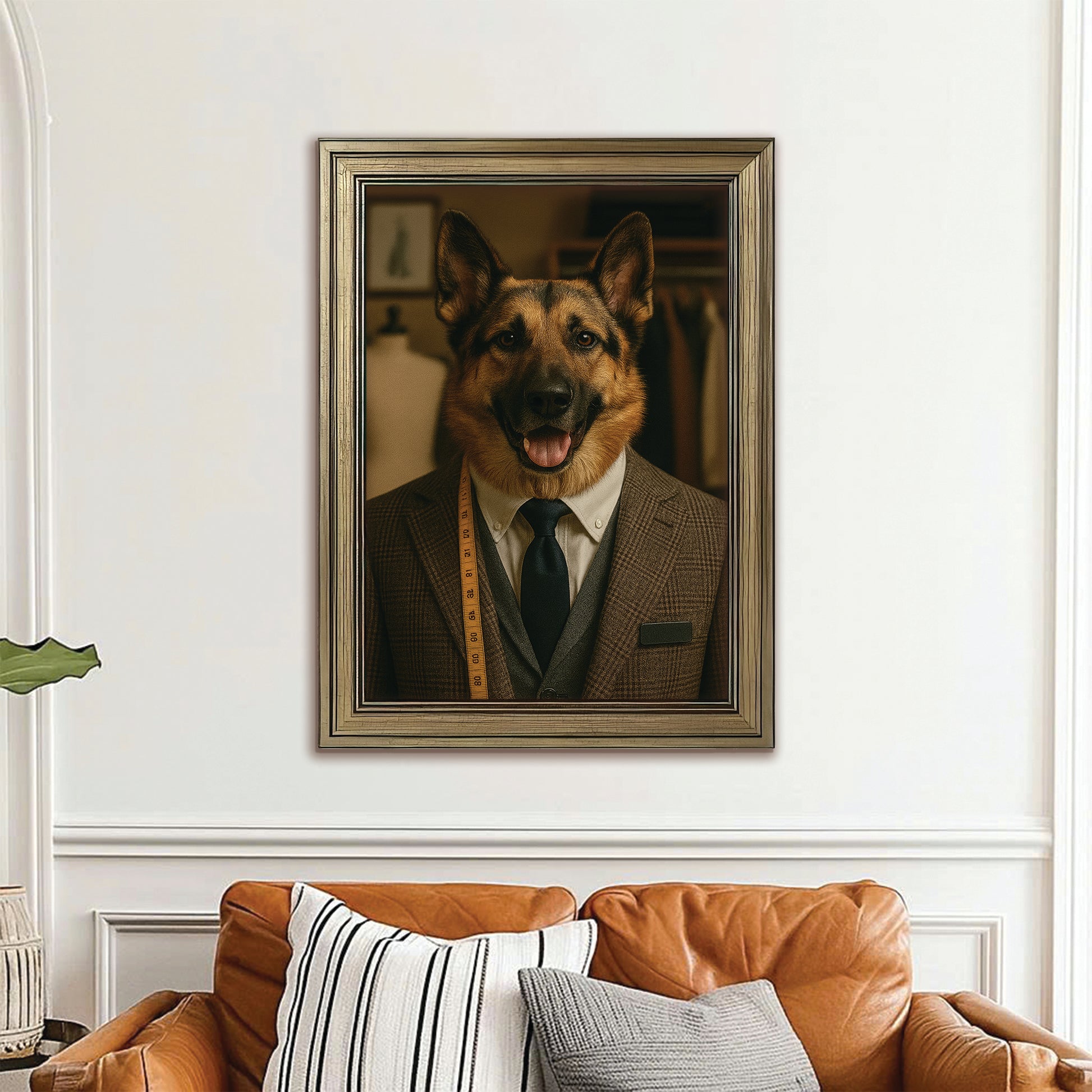 Custom Photo Tailor Dog Canvas Framed Wall Art Gift For Dog Lovers