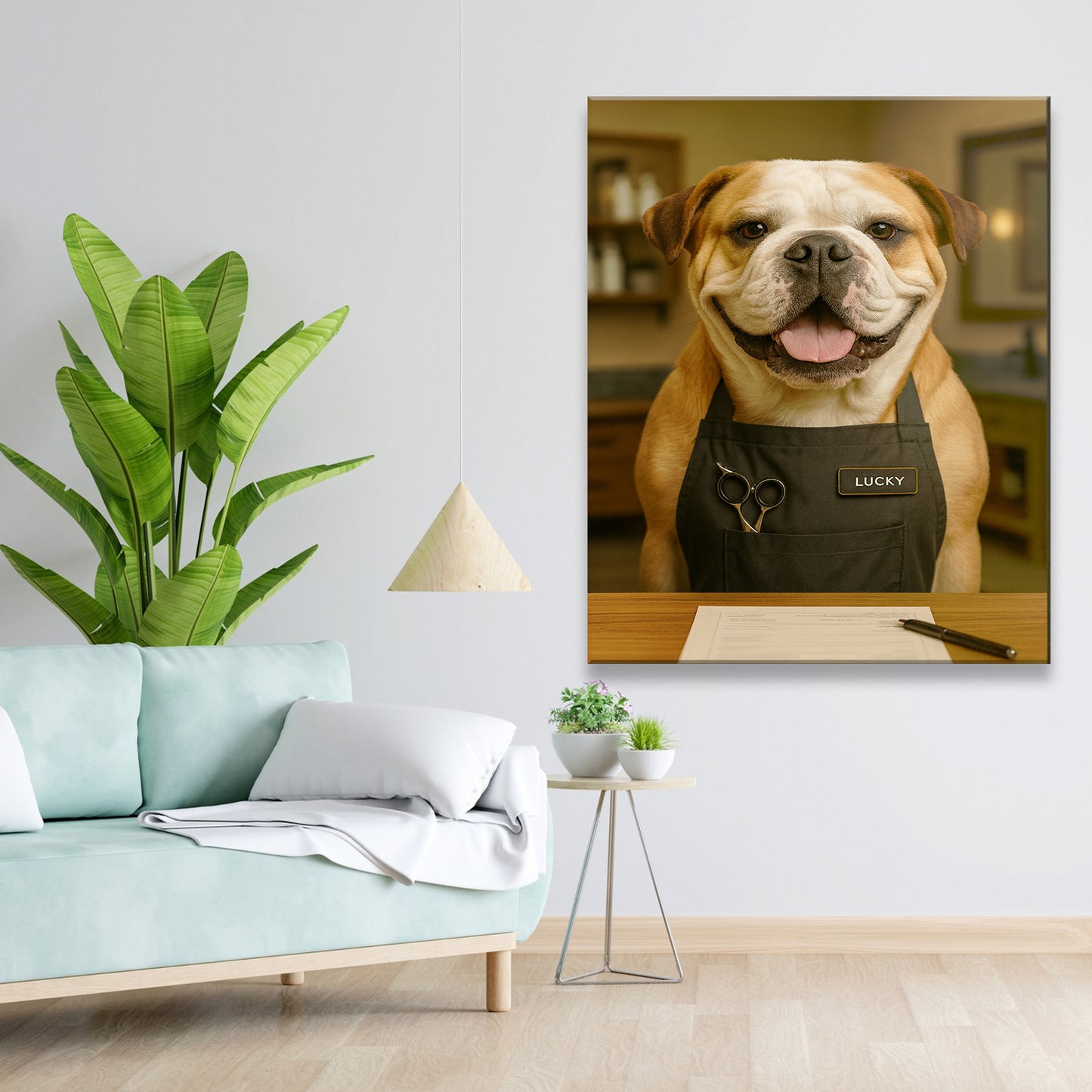 Custom Photo Groomer Dog Canvas Gift For Dog Lovers
