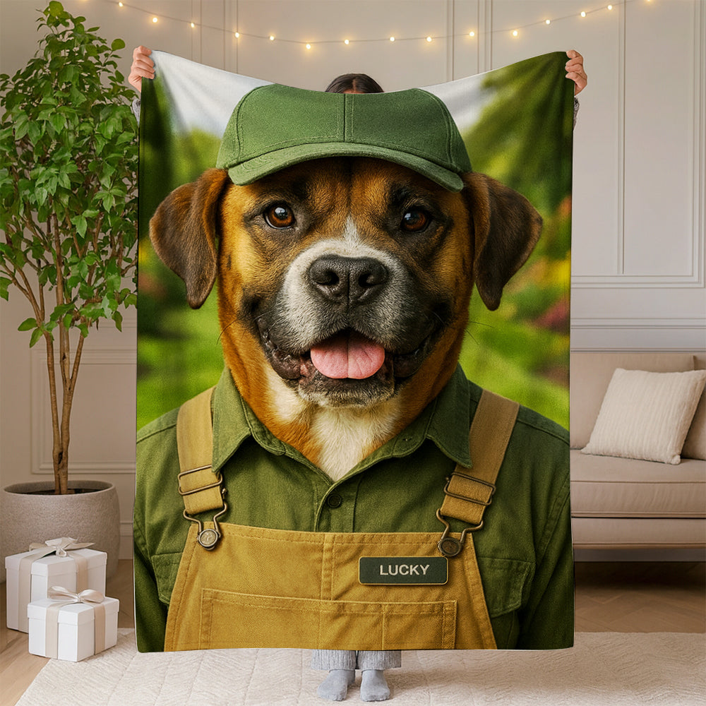 Custom Photo Gardener 2 Dog BlanketGift For Dog Lovers