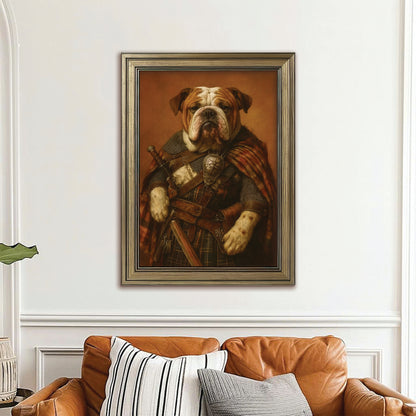 Custom Photo Royal Knight Dog Canvas Framed Wall Art Gift For Dog Lovers