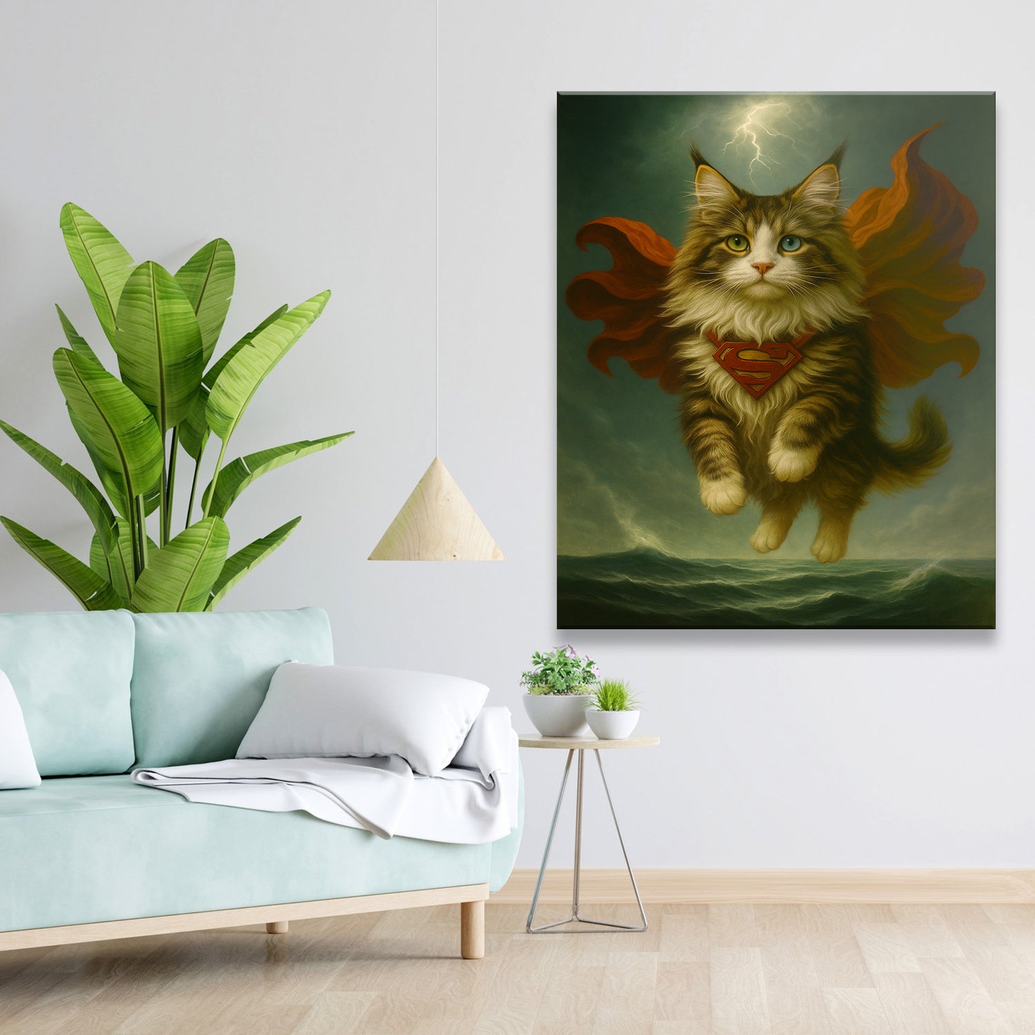 Custom Photo Cat Hero Canvas