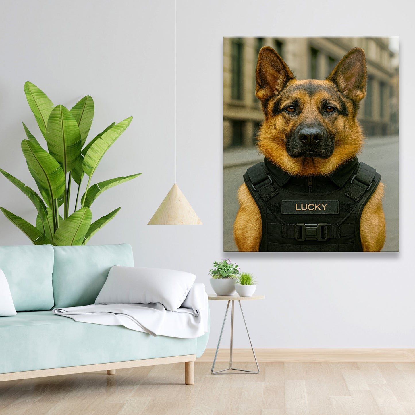 Custom Photo Tactical Dog Canvas Gift For Dog Lovers
