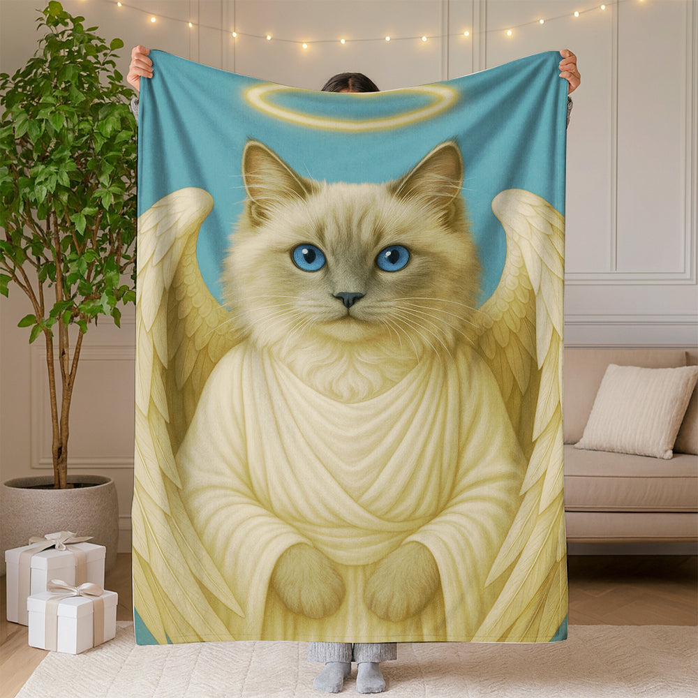 Custom Cat Photo Memorial Blanket _ Memorial Gift For Cat