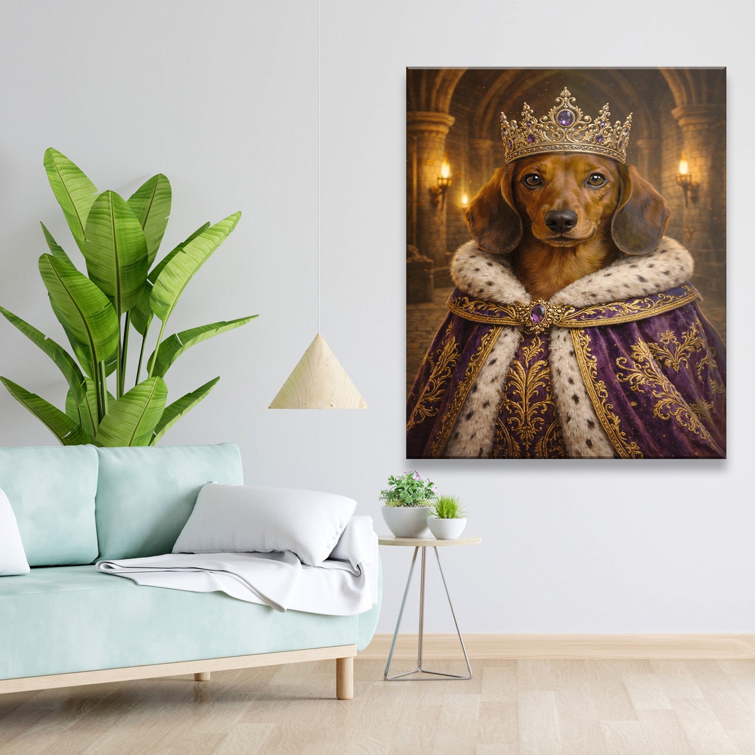 Custom Photo Queen King Dog Canvas Gift For Dog Lovers