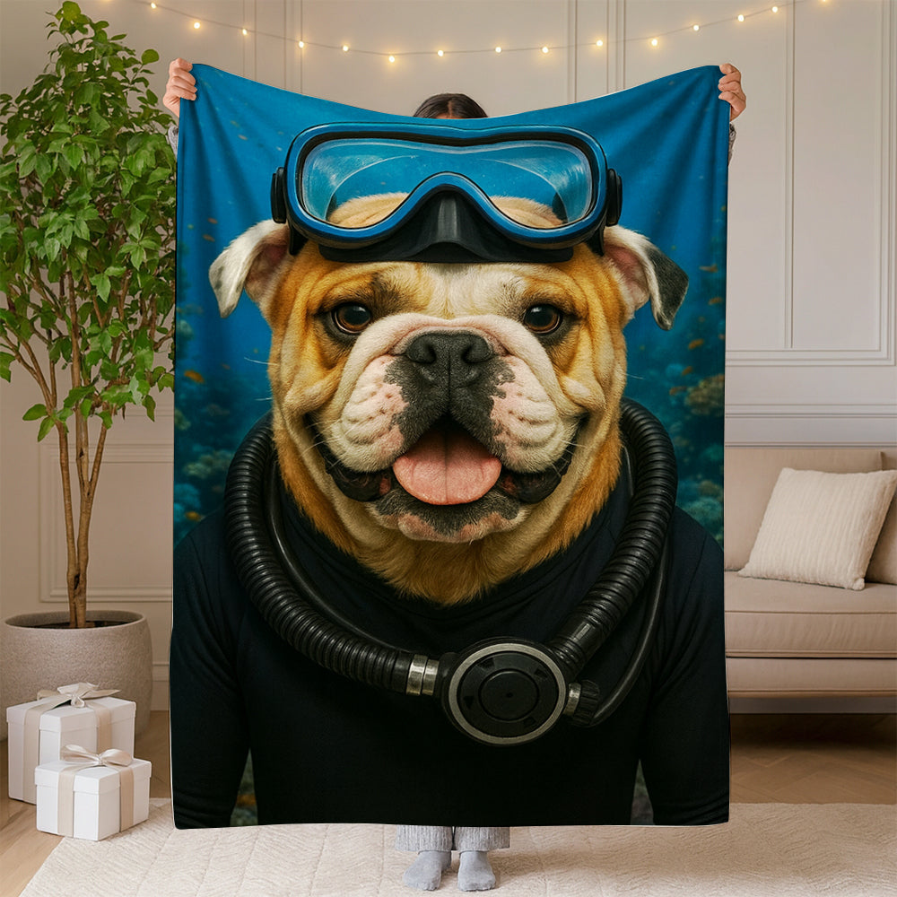 Custom Photo Scuba Diving Dog Gift For Dog Lovers
