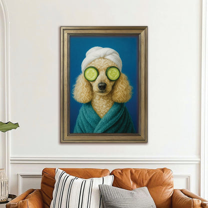 Custom Photo Dog Bathroom Style 21 Canvas Framed Wall Art Gift For Dog Lovers