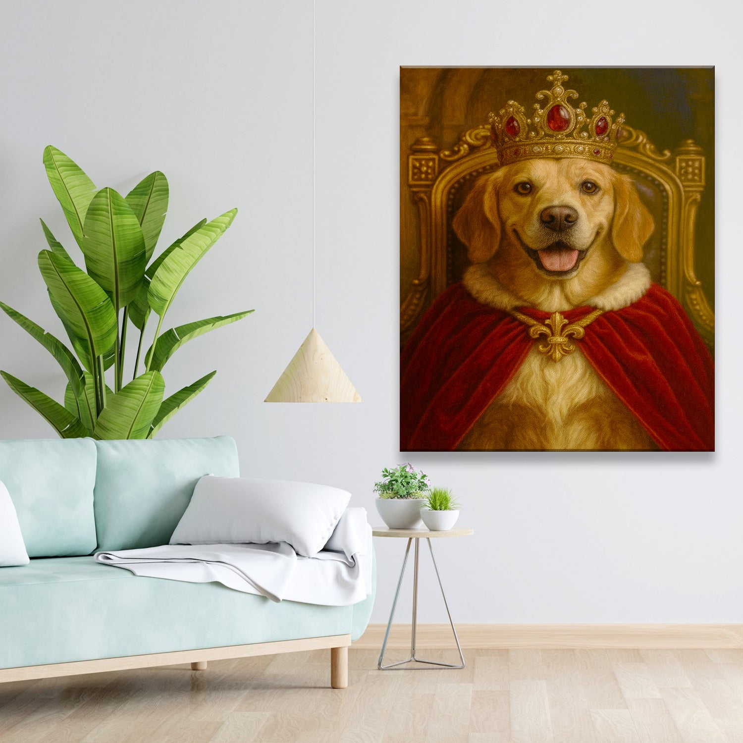 Custom Photo Royal Dog Potrait Canvas Gift For Dog Lovers
