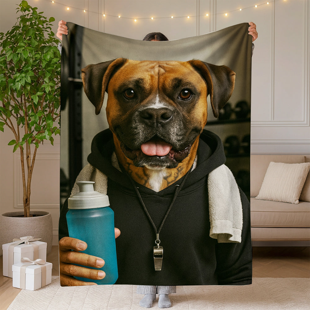 Custom Photo Personal Trainer Dog BlanketGift For Dog Lovers