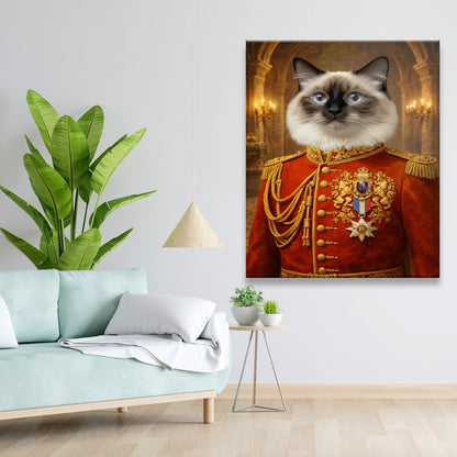 Custom Photo Royal King Cat Style 02 Canvas Gift For Cat Lovers