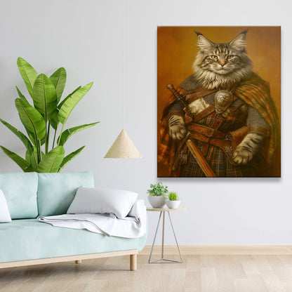 Custom Photo Royal Knight Cat Canvas Gift For Cat Lovers