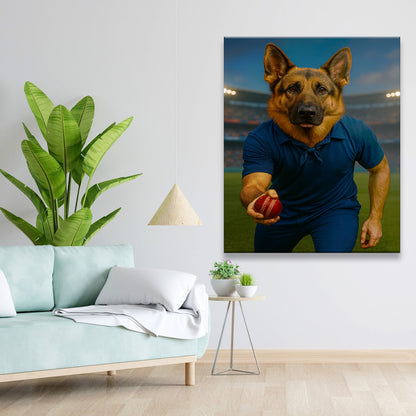 Custom Photo Bowler Dog Canvas Gift For Dog Lovers