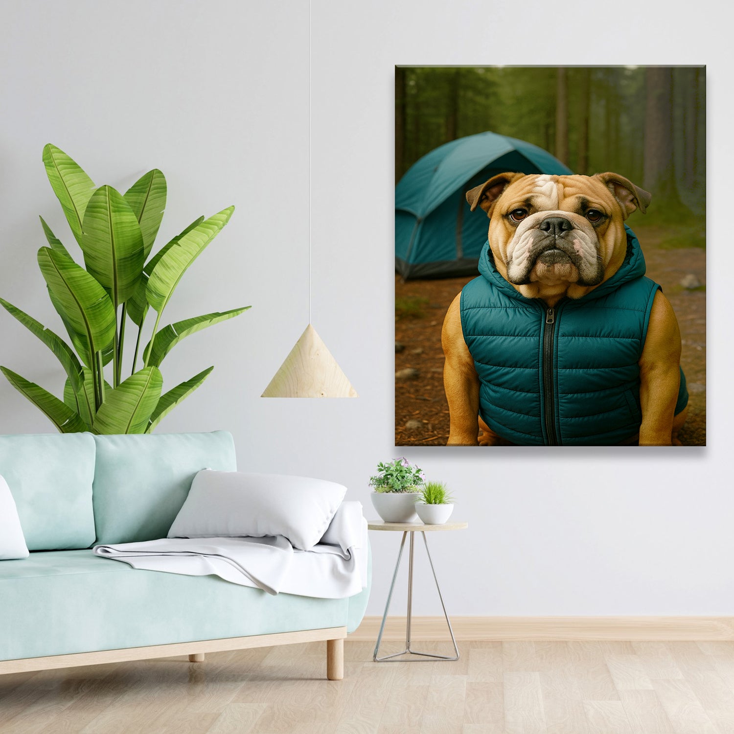 Custom Photo Dog Camping Canvas Gift For Dog Lovers