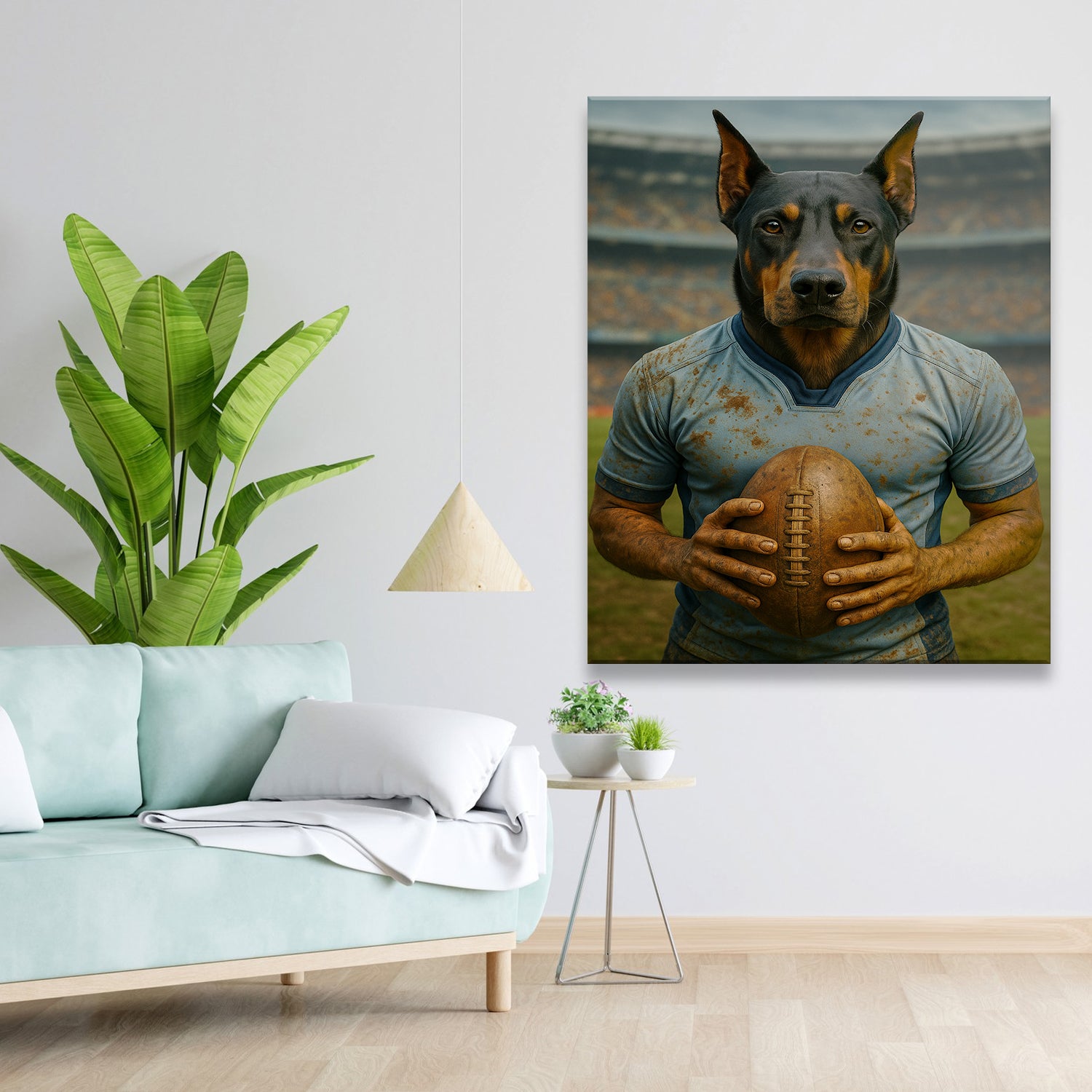 Custom Photo Rugby Dog Canvas Gift For Dog Lovers