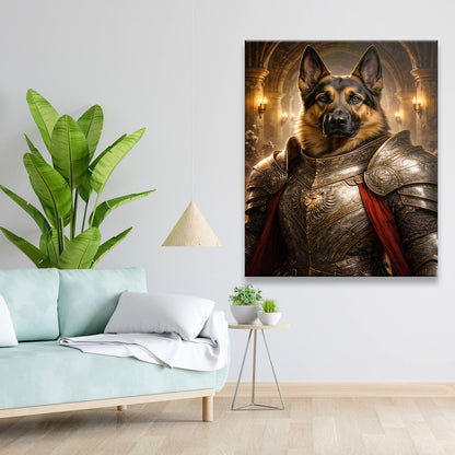Custom Photo Royal Knight Dog Style 01 Canvas Gift For Dog Lovers