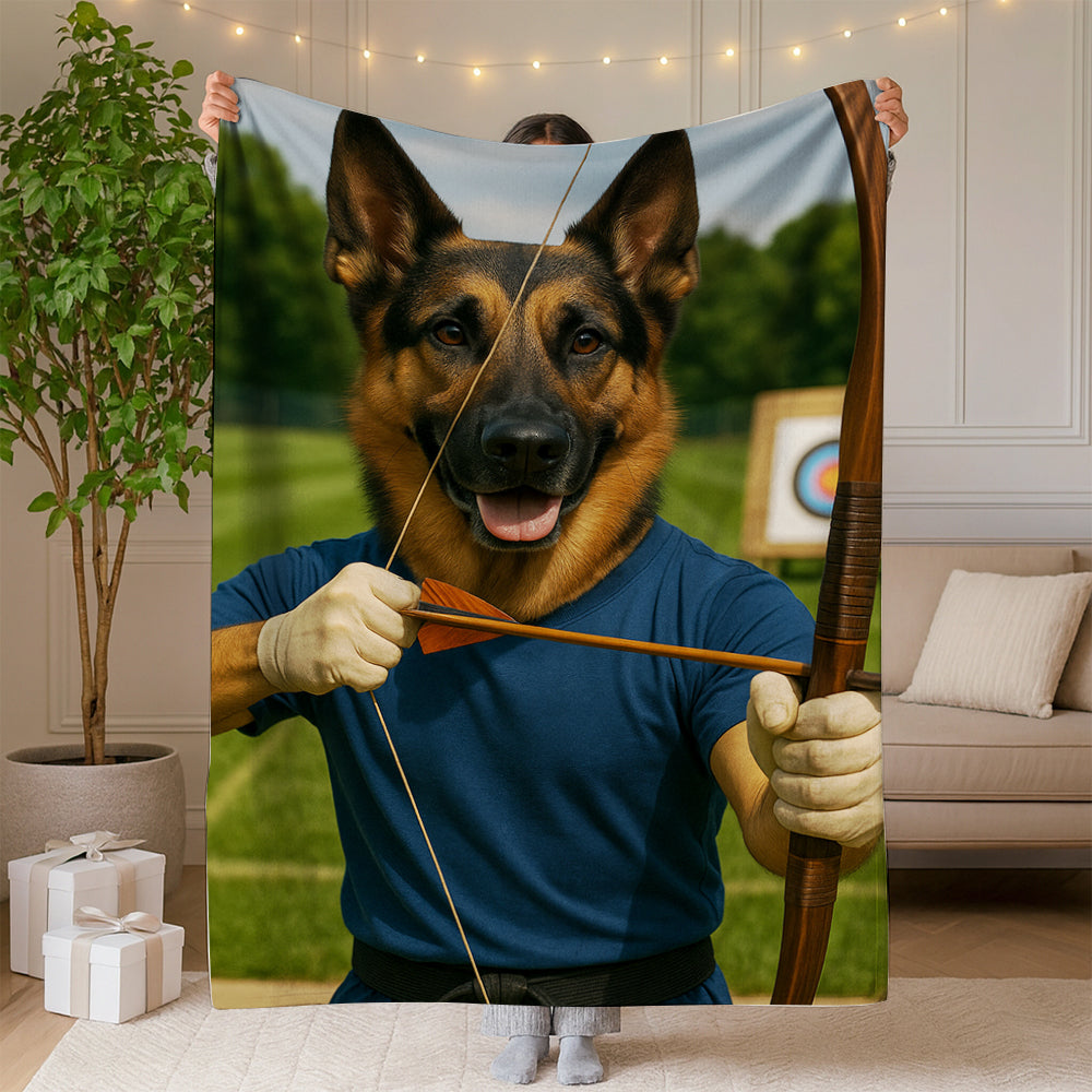 Custom Photo Archery Dog BlanketGift For Dog Lovers