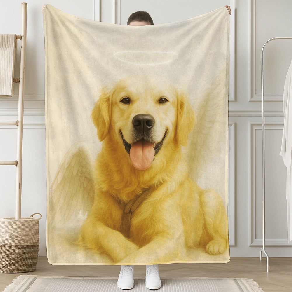 Custom Photo Dog Angel In Heaven Blanket Gift For Dog Lover