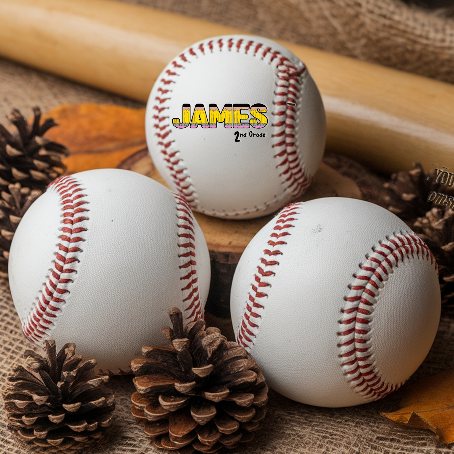 Custom Photo Back to School Kids Baseball | Cute Back to School Baseball | Gift For Kid TNBA027