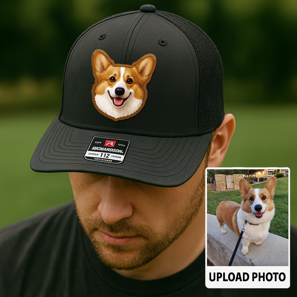 Custom Pet Printed Leather Hat – Unique Trucker Cap with Your Pet's Picture – Personalized Dog Gift TH996
