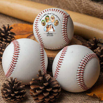 Custom Pet Photo Baseball Gift | Personalized Pet Portraits Baseball | Funny Gift For Pet Lover TNBA022