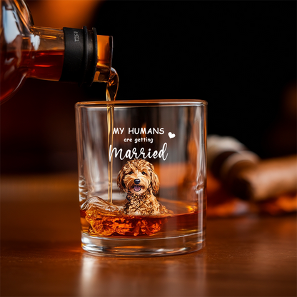 Custom Dog Photo My Humans are Getting Married Whiskey Glass, Pet Engagement Gift, Engagement Gift, Custom Pet Wedding Gift