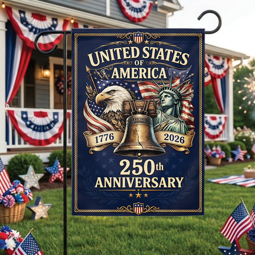 1776–2026 USA Flag 250th Anniversary Eagle Statue of Liberty Outdoor Decor