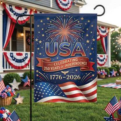 USA 250th Anniversary Garden Flag 1776-2026, Patriotic Independence Day Decor, 4th of July Outdoor Yard Flag