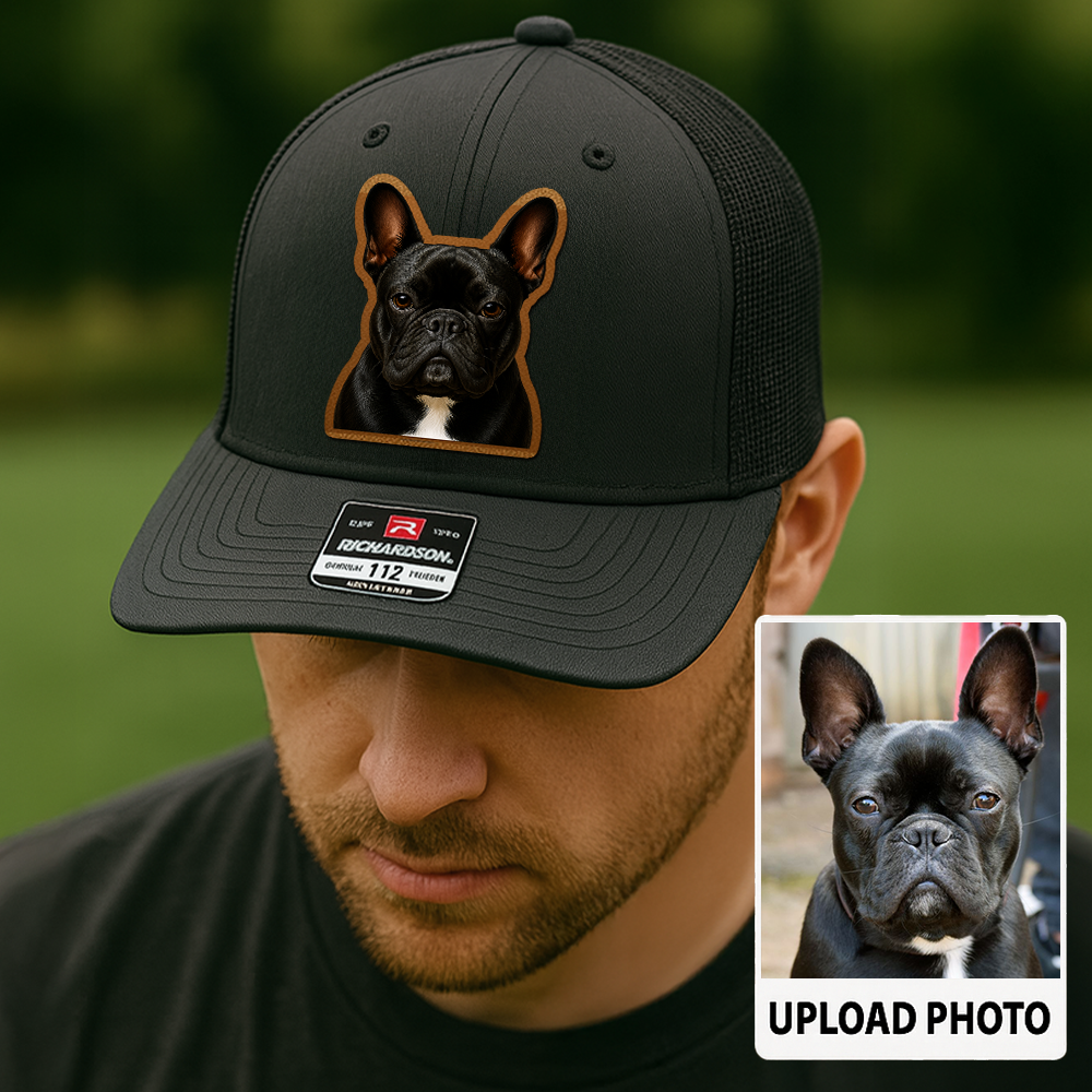 Custom Pet Printed Leather Hat – Unique Trucker Cap with Your Pet's Picture – Personalized Dog Gift TH997