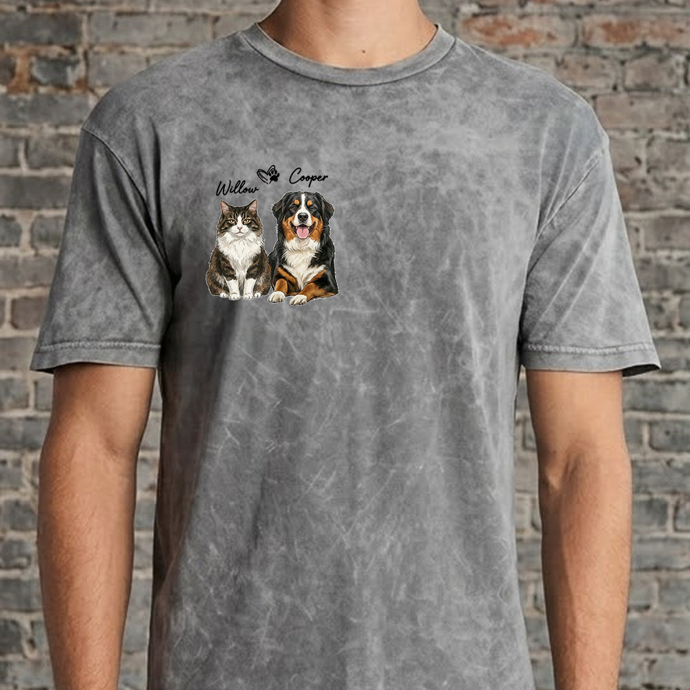 Custom Photo Dog Unisex T-Shirt, Personalized Pet Wash Shirt, Custom Pet Portrait Tee Gift For Dog Mom Dad THUC99