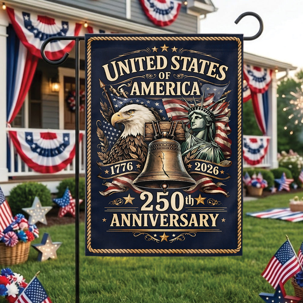 USA 250th Anniversary Flag 1776-2026, Patriotic American Flag Decor, Independence Day 4th of July Outdoor Garden Flag