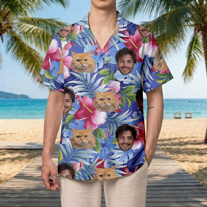 Custom Photo Cat Hawaiian Shirt, Dog & Cat Lover Matching Shirt For Summer Holiday THUC99