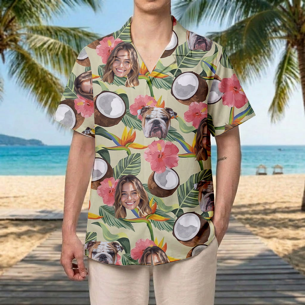 Custom Photo Dog Hawaiian Shirt, Personalized Pet Aloha Matching Outfit THUC99