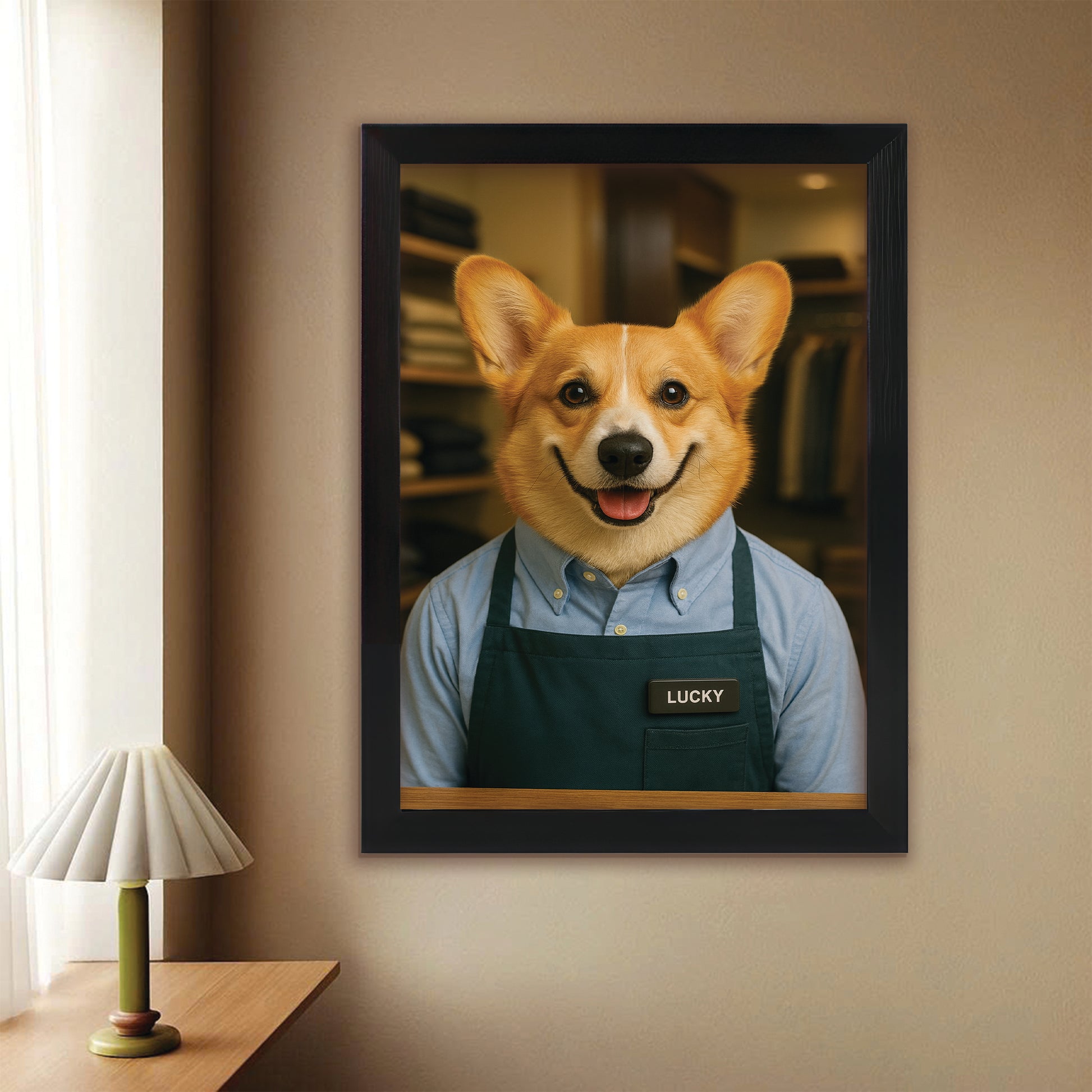 Custom Photo Clothing Store Dog Canvas Framed Wall Art Gift For Dog Lovers